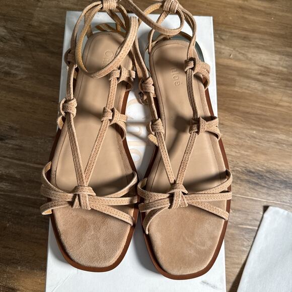 Chloe Women's Uma Flat Sandals Brick Brown, EU39 US8.5 MSRP 875 - Picture 2 of 10